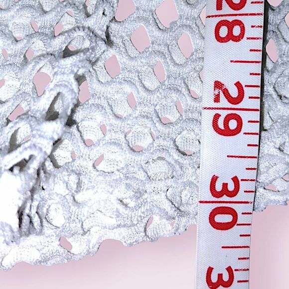 Alexa‎ & Stella Crochet Knit Coverup White Hoodie Pullover Mini Beachy Trendy - Picture 10 of 10